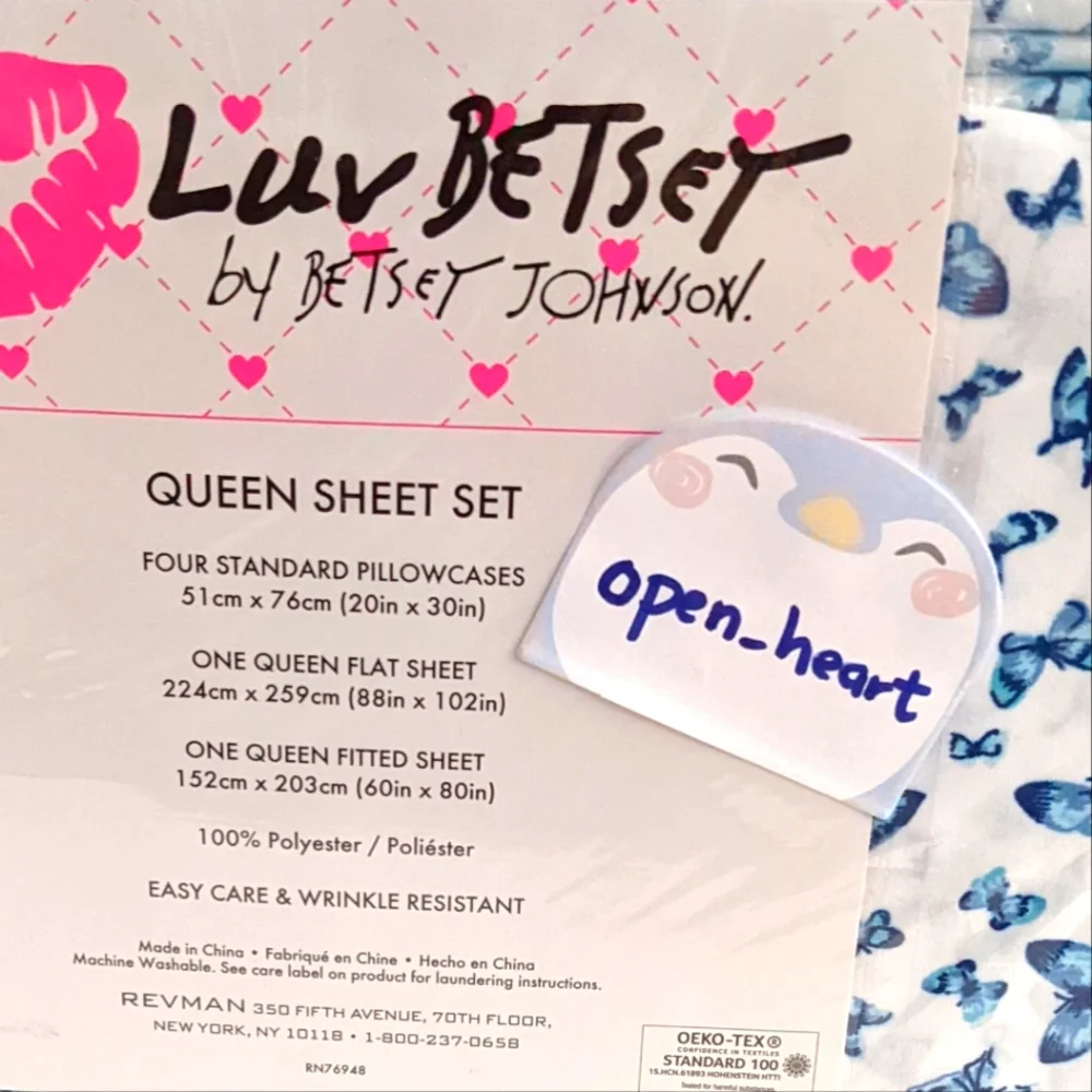 🔥LAST Betsey Johnson 6pc QUEEN Water Color Animal Print Sheet Set - Picture 2 of 2